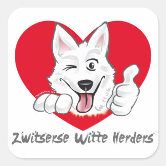 Stickers met Zwitserse Witte Herder Thumb Up