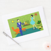 Stickers Mid Century Moderne Couple (Enveloppe)