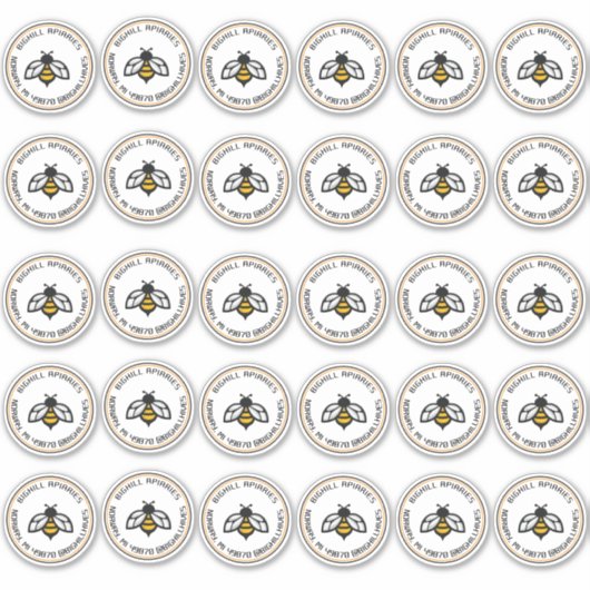 Stickers Miel Vinyle de 30 pouces Abeille Jaune (Devant)