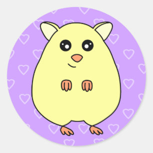 Stickers mignon en crème de cartons Hamster violet