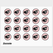 Stickers mignon petit mouton noir et rose (Feuille)