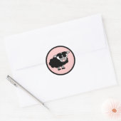 Stickers mignon petit mouton noir et rose (Enveloppe)