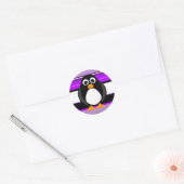 Stickers mignonette en pingouin violet (Enveloppe)