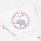 Stickers Milestone Mod Pink Elephant Girl Monthly (Enveloppe)