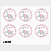 Stickers Milestone Mod Pink Elephant Girl Monthly (Feuille)