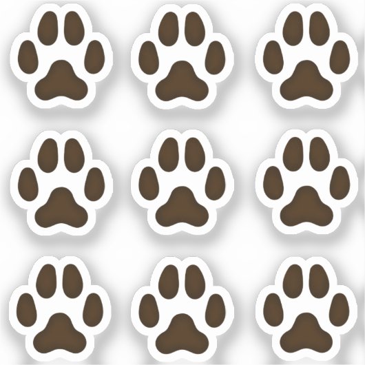 Stickers Mini Chien Empreintes de pattes Brown fon (Recto)