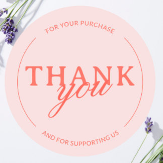 Stickers minimaliste féminine en Merci rose vif