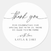 Stickers minimaliste Merci Mariage Favoriser LAYLA (Devant)
