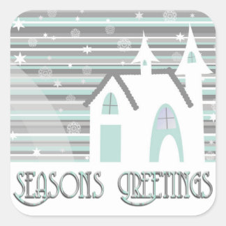 Stickers - Mint & Gray Wintry Scene