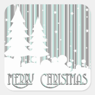 Stickers - Mint & Grijs - Sterren en sneeuw