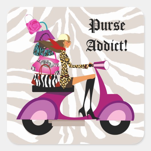 Stickers mode Scooter femme porte-monnaie Zebra (Devant)