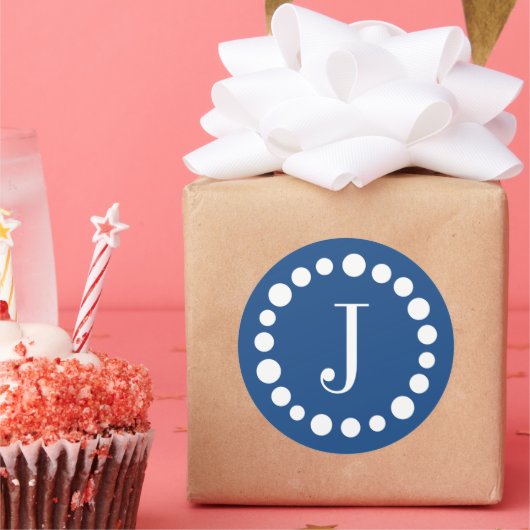 Stickers Modèle bleu monogramme (Fête)