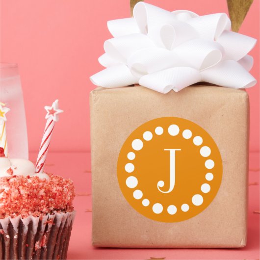 Stickers Modèle orange monogramme (Fête)