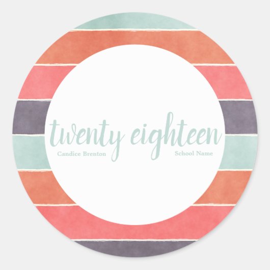 Stickers modernes Rainbow Stripes Graduate Custom (Devant)