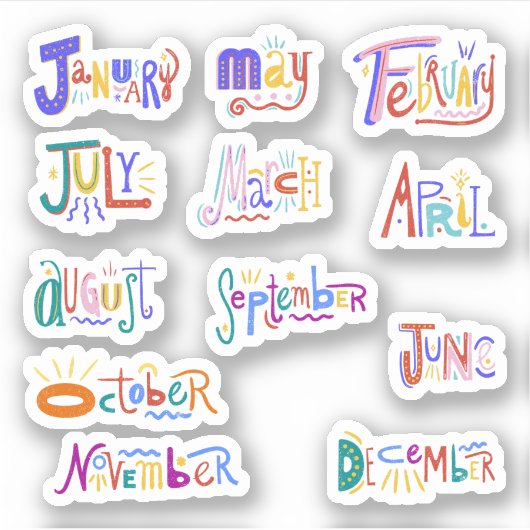 Stickers Mois de l'année (Devant)