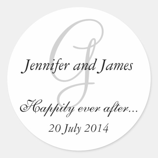 Stickers Monogram G pour les faveurs de mariage (Devant)