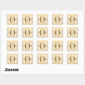Stickers Monogram Golden D élégant (Feuille)