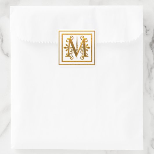 Stickers Monogram Golden M élégant (Sac)