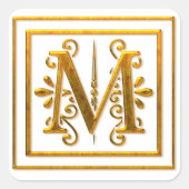 Stickers Monogram Golden M élégant (Devant)