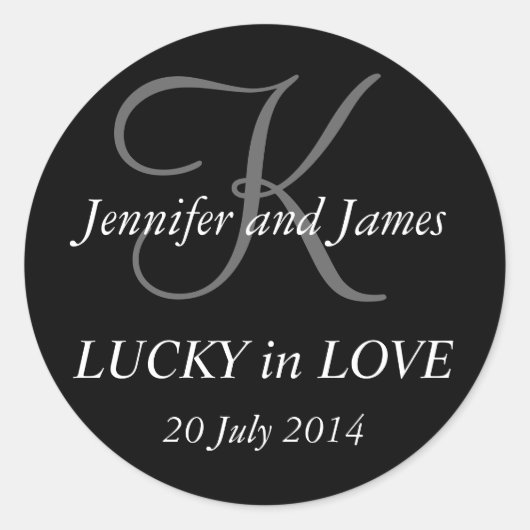 Stickers Monogram K pour Mariage noir (Devant)
