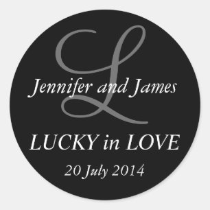 Stickers Monogram L pour Mariage noir