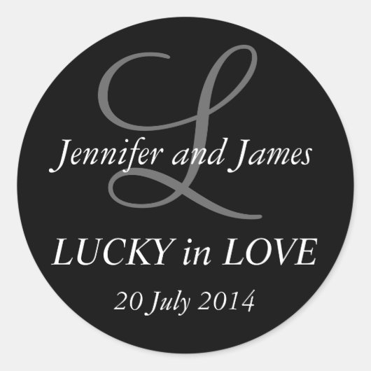 Stickers Monogram L pour Mariage noir (Devant)