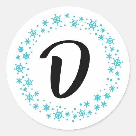 Stickers Monogram Snowflake et joints d'enveloppe (Devant)