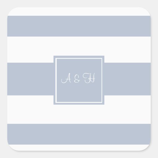 Stickers Monogram & Stripes Light Blue (Devant)