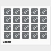 Stickers Monogram U élégant pour Mariage Grey (Feuille)