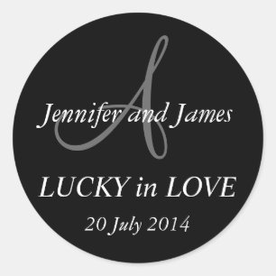 Stickers Monogramme A pour Mariage Noir