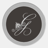 Stickers Monogramme Argent : Initiale G (Devant)