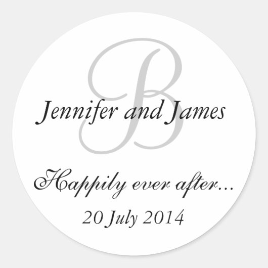 Stickers Monogramme B pour les faveurs de mariage (Devant)