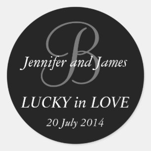 Stickers Monogramme B pour Mariage noir