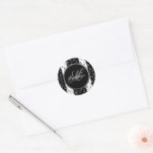 Stickers Monogramme Black & White Musical Stripes (Enveloppe)