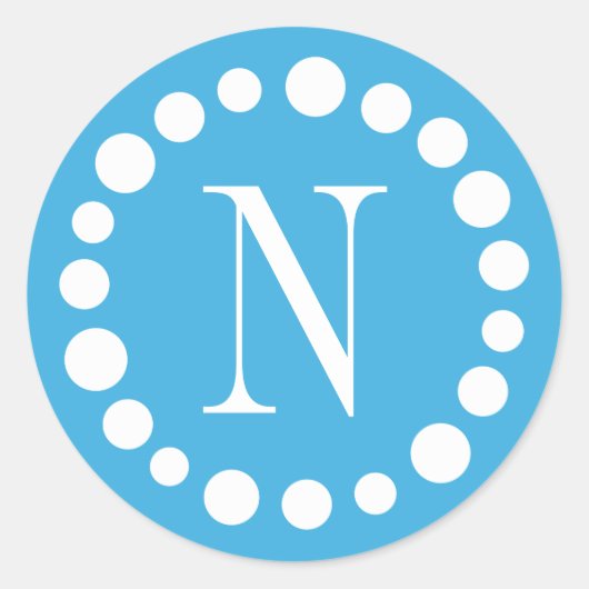 Stickers Monogramme bleu clair (Devant)