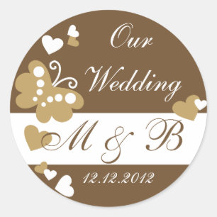 Stickers Monogramme Brown de notre Mariage