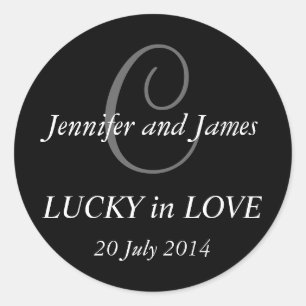 Stickers Monogramme C pour Mariage Noir