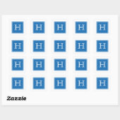 Stickers Monogramme Carré bleu (Feuille)