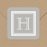 Stickers Monogramme Carré classique<br><div class="desc">Autocollants personnalisés personnalisés avec votre monogramme familial initial ou autre texte personnalisé. Utilisez les outils de conception pour modifier la couleur et les polices arrière - plans afin de customiser votre propre conception unique.</div>