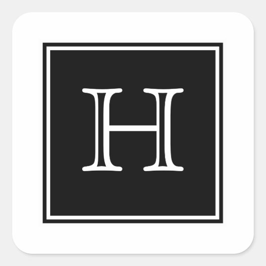 Stickers Monogramme Carré noir (Devant)