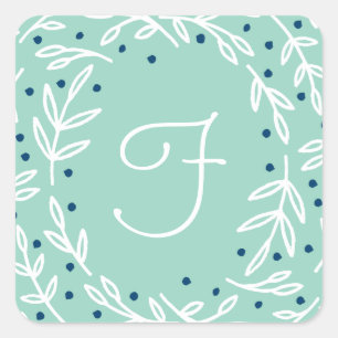 Stickers Monogramme Carré patiné Joy