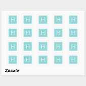 Stickers Monogramme Carré Turquoise (Feuille)