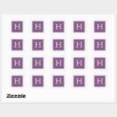 Stickers Monogramme Carré violet (Feuille)