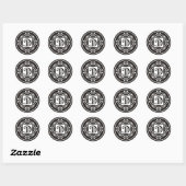 Stickers Monogramme D personnalisés en noir et bla (Feuille)
