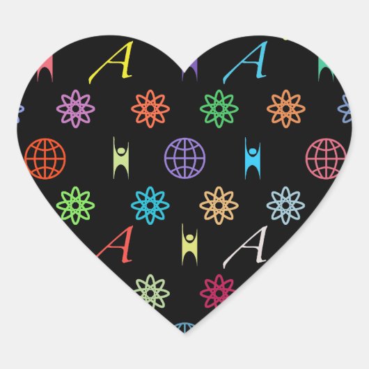 Stickers Monogramme d'athéisme (sur noir) (Devant)