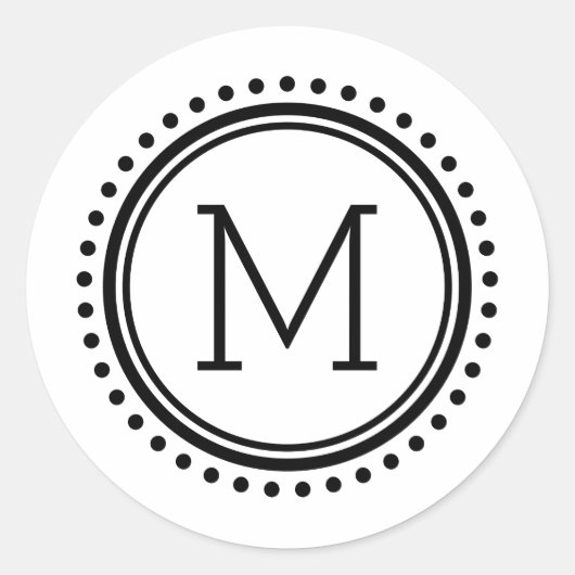 Stickers Monogramme de famille Cercle pointillé (Devant)