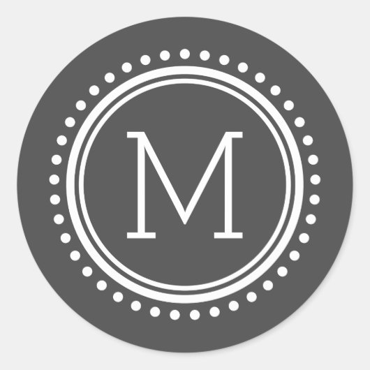 Stickers Monogramme de famille Cercle pointillé (Devant)