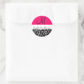 Stickers Monogramme de mariage Hot Pink Swirl Dama (Sac)
