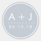 Stickers Monogramme de mariage moderne | Ardoise (Devant)