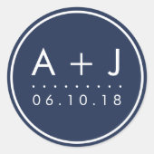 Stickers Monogramme de mariage moderne | Couleur p (Devant)